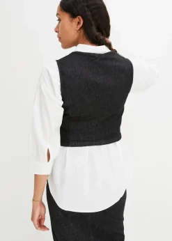 bonprix Nachhaltigere Materialien|Jacken & Mäntel|Jeansweste schwarz denim