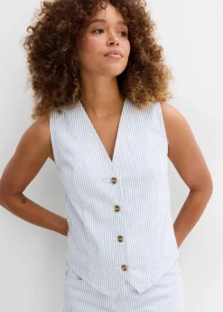 bonprix Bekleidung·Hosen|Jacken & Mäntel|Jeansweste, gestreift weiß gestreift