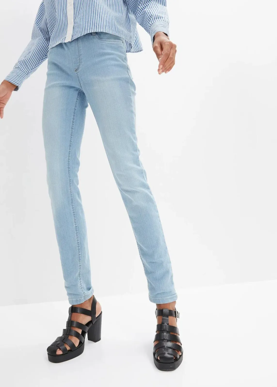 bonprix Jeans|Bekleidung·Shirts & Tops|Jeggings mittelblau denim