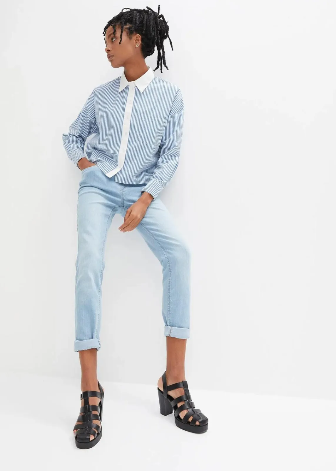 bonprix Jeans|Bekleidung·Shirts & Tops|Jeggings mittelblau denim