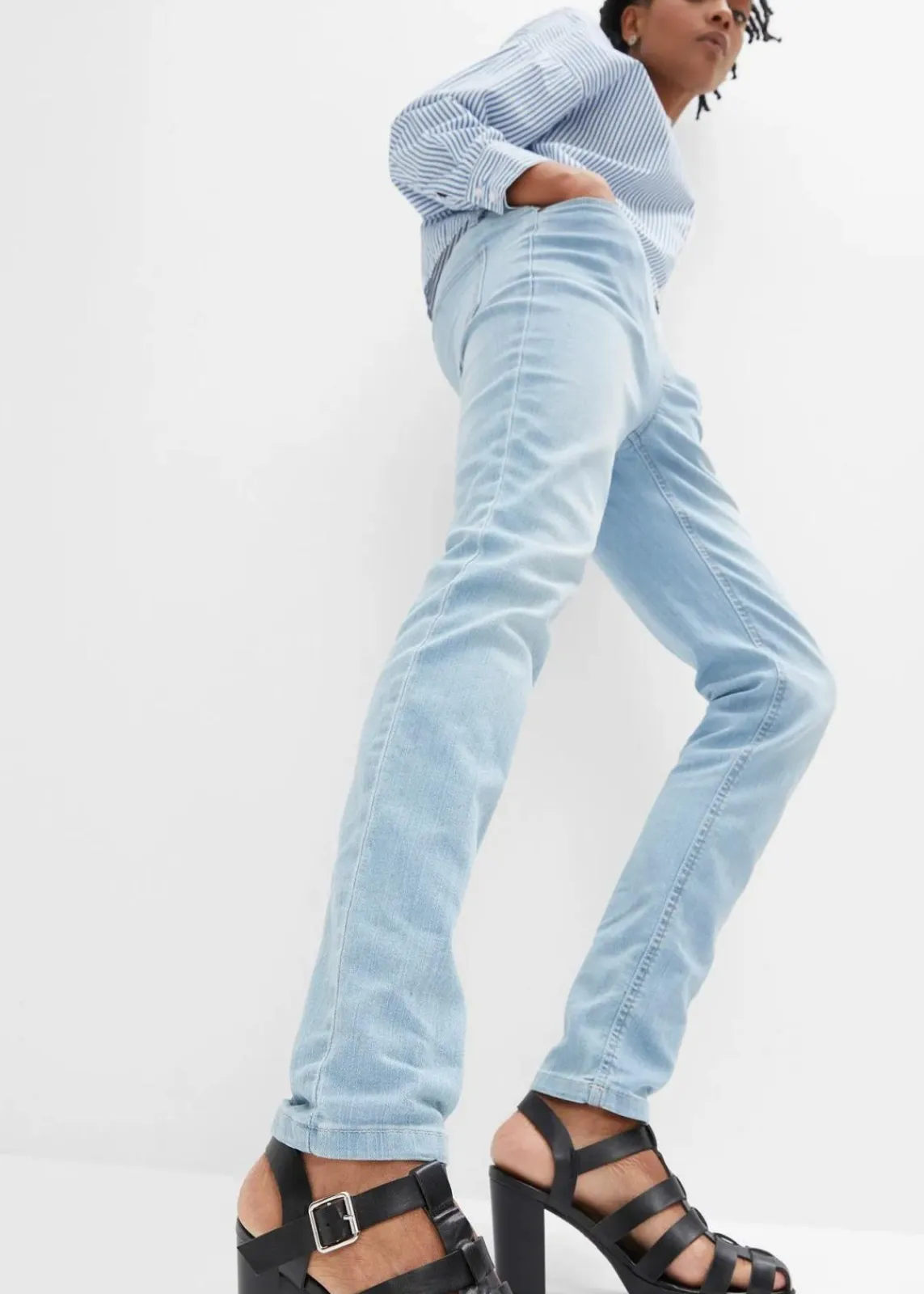 bonprix Jeans|Bekleidung·Shirts & Tops|Jeggings mittelblau denim