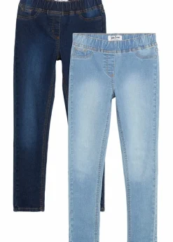 bonprix Mädchen 9-16 Jahre·Mehrfachpacks|Mädchen 9-16 Jahre·Jeans|Jeggings Mid Waist (2er Pack) dunkelblau denim+hellblau denim