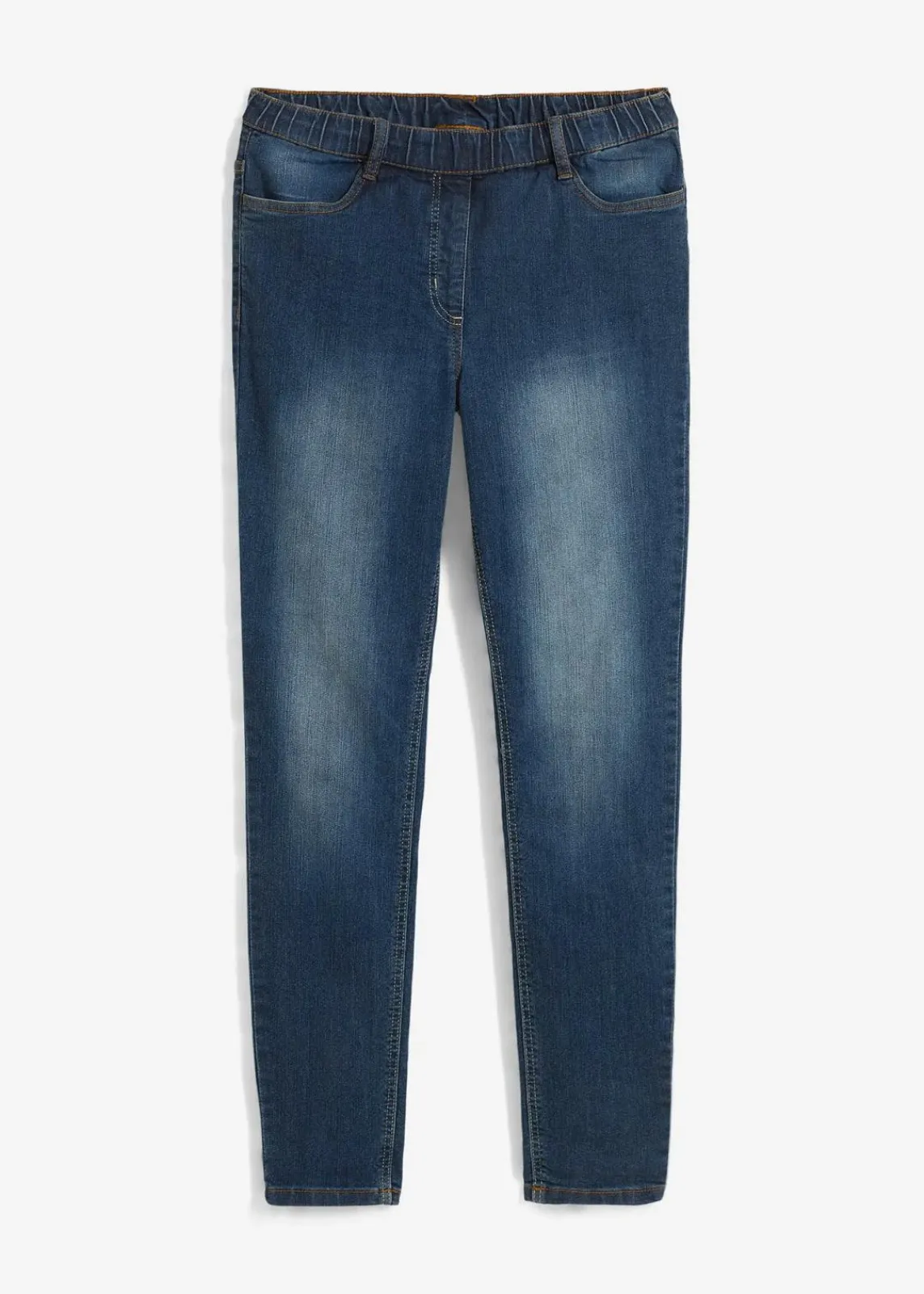 bonprix Jeans|Kurzgrößen|Jeggings Mid Waist, Bequembund nachtblau denim