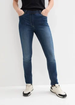 bonprix Jeans|Kurzgrößen|Jeggings Mid Waist, Bequembund nachtblau denim