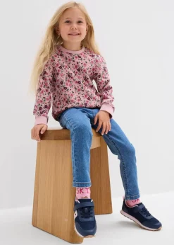 bonprix Mädchen 2-8 Jahre·Jeans & Hosen|Jeggings Mid Waist mit Bequembund mittelblau denim
