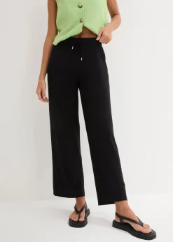 bonprix Bekleidung·Kleider|Hosen|Jersey- Hose aus fließendem Viskose-Mix schwarz