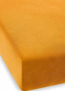 bonprix Laken & Matratzenauflagen|Laken & Matratzenauflagen|Jersey Spannbettlaken in Trendfarben ocker