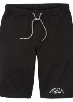 bonprix Große Größen|Shorts|Jersey-Bermuda aus reiner Bio-Baumwolle schwarz bedruckt