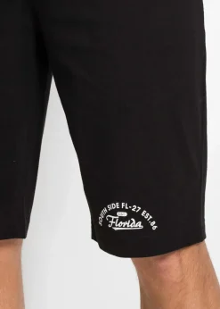 bonprix Große Größen|Shorts|Jersey-Bermuda aus reiner Bio-Baumwolle schwarz bedruckt