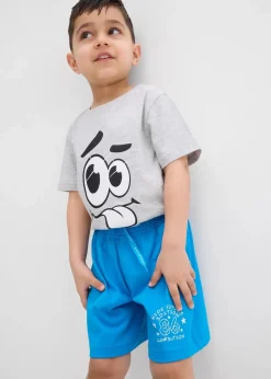 bonprix Jungen 2-8 Jahre·Shorts|Jungen 2-8 Jahre·Mehrfachpacks|Jersey-Bermuda (2er Pack) aus reiner Baumwolle dunkelblau+südseeblau bedruckt