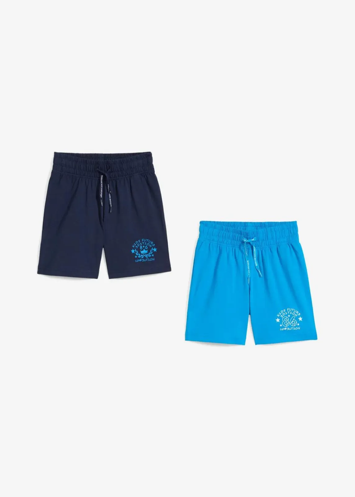 bonprix Jungen 2-8 Jahre·Shorts|Jungen 2-8 Jahre·Mehrfachpacks|Jersey-Bermuda (2er Pack) aus reiner Baumwolle dunkelblau+südseeblau bedruckt