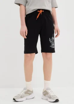 bonprix Jungen 2-8 Jahre·Nachhaltigere Materialien|Jungen 9-16 Jahre·Shorts|Jersey-Bermuda (2er Pack) mit Bio-Baumwolle schwarz+hellgrau meliert