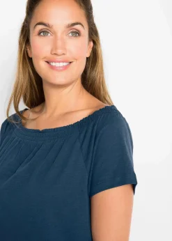 Jersey-Carmenkleid aus reiner Baumwolle|bonprix Sale