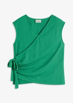 bonprix Shirts & Tops|Jerseycrepe-Shirt in Wickeloptik edelsteingrün
