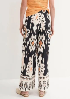 bonprix Bekleidung·Kleider|Zweiteiler & Sets|Jersey-Hose schwarz/natur/sonnenbraun/latte macchiato bedruckt