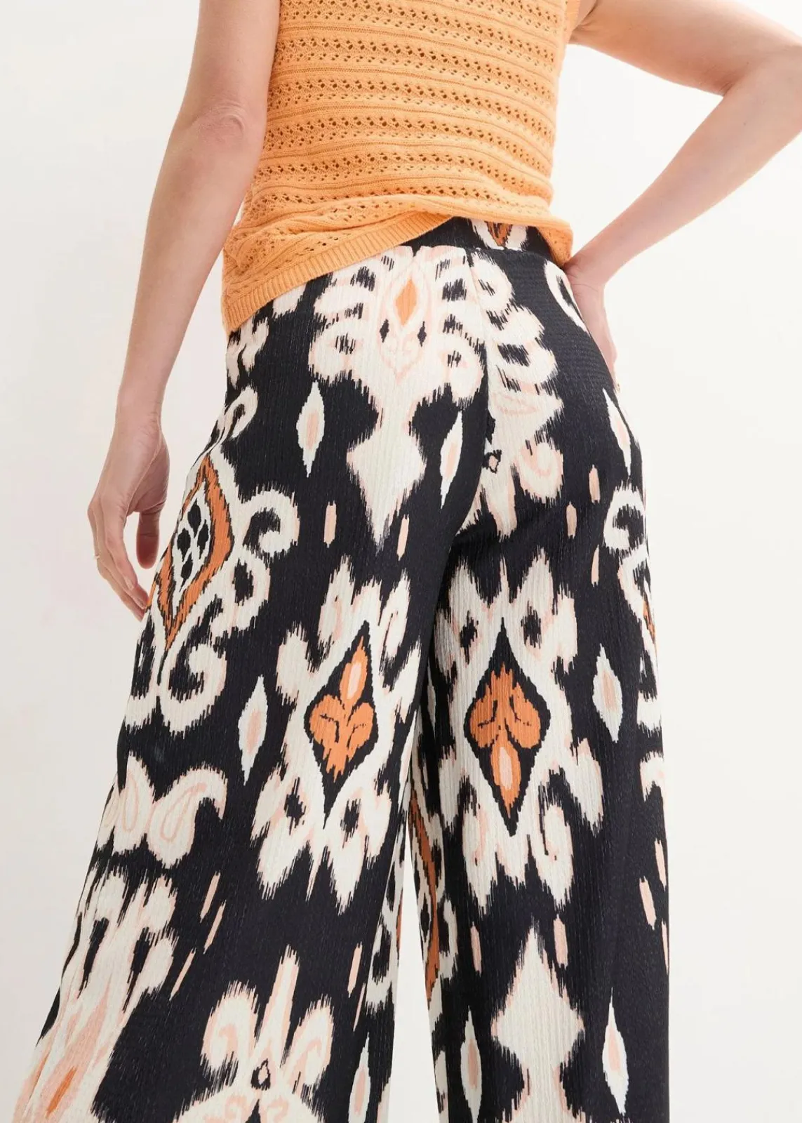 bonprix Bekleidung·Kleider|Zweiteiler & Sets|Jersey-Hose schwarz/natur/sonnenbraun/latte macchiato bedruckt