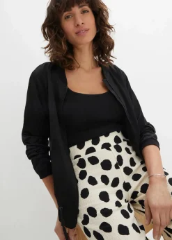 bonprix Bekleidung·Kleider|Hosen|Jersey-Hose kieselbeige/schwarz gepunktet