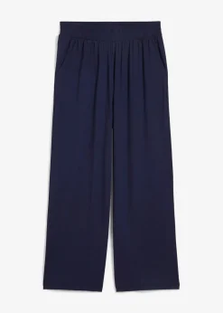bonprix Hosen|Nachhaltigere Materialien|Jersey-Hose aus fließendem Viskose-Mix, 7-8-Länge dunkelblau