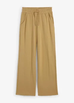 bonprix Hosen|Zweiteiler & Sets|Jersey-Hose aus Interlock khakibraun