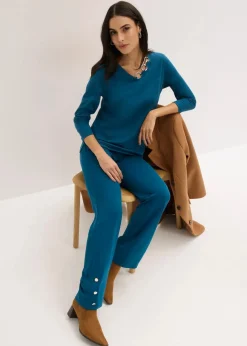 Jersey-Hose aus Punto di Roma|bonprix