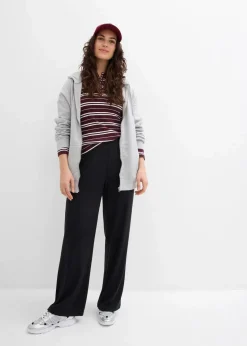 bonprix Bekleidung·Kleider|Hosen|Jersey-Hose aus Rippe (2er Pack) schwarz/schwarz