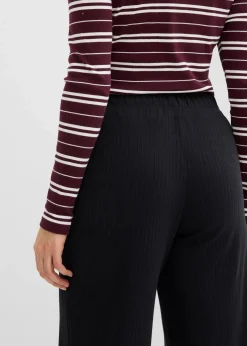 bonprix Bekleidung·Kleider|Hosen|Jersey-Hose aus Rippe (2er Pack) schwarz/schwarz