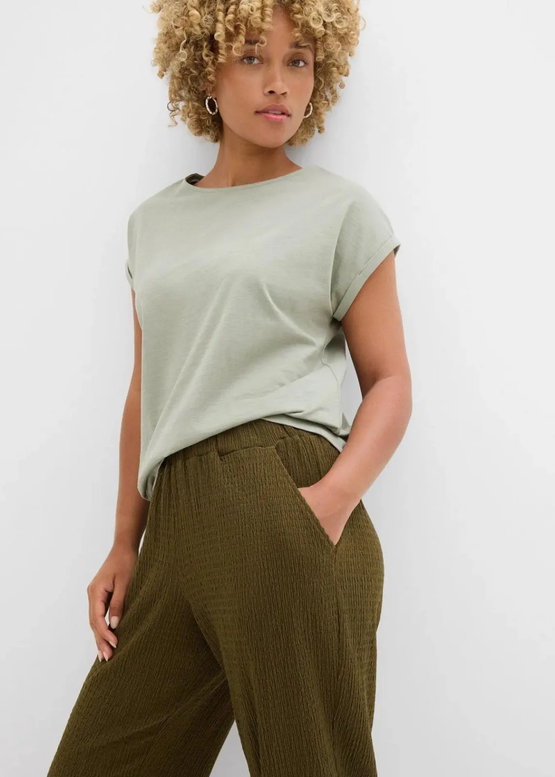 Jersey-Hose aus Strukturmaterial|bonprix Hot