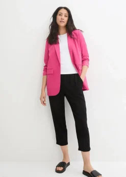 bonprix Bekleidung·Kleider|Hosen|Jersey-Hose aus Strukturmaterial schwarz