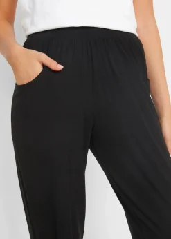 bonprix Bekleidung·Kleider|Hosen|Jersey-Hose mit Bequembund schwarz
