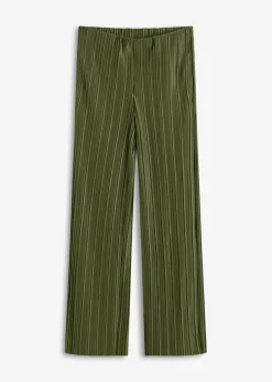 bonprix Bekleidung·Kleider|Hosen|Jersey-Hose mit Plissee dunkelkhaki