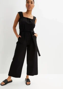 bonprix Bekleidung·Homewear|Jumpsuits|Jersey-Jumpsuit aus Baumwoll-Mix schwarz