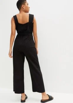 bonprix Bekleidung·Homewear|Jumpsuits|Jersey-Jumpsuit aus Baumwoll-Mix schwarz