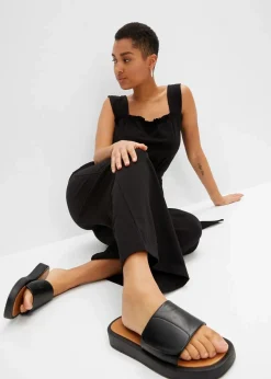 bonprix Bekleidung·Homewear|Jumpsuits|Jersey-Jumpsuit aus Baumwoll-Mix schwarz