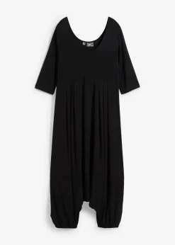 bonprix Bekleidung·Homewear|Jumpsuits|Jersey-Jumpsuit aus fließendem Viskose-Mix schwarz