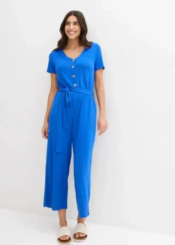 bonprix Jumpsuits|Bekleidung·Homewear|Jersey-Jumpsuit aus Viskose-Mix arktikblau