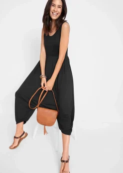 bonprix Bekleidung·Homewear|Jumpsuits|Jersey-Jumpsuit aus Viskose-Mix schwarz