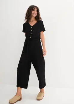 bonprix Bekleidung·Homewear|Jumpsuits|Jersey-Jumpsuit aus Viskose-Mix schwarz