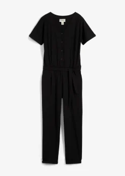 bonprix Mädchen 9-16 Jahre·Kleider & Jumpsuits|Mädchen 2-8 Jahre·Nachhaltigere Materialien|Jersey-Jumpsuit mit Bio-Baumwolle schwarz