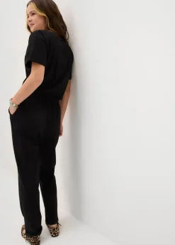 bonprix Mädchen 9-16 Jahre·Kleider & Jumpsuits|Mädchen 2-8 Jahre·Nachhaltigere Materialien|Jersey-Jumpsuit mit Bio-Baumwolle schwarz