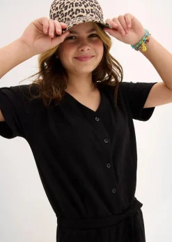 bonprix Mädchen 9-16 Jahre·Kleider & Jumpsuits|Mädchen 2-8 Jahre·Nachhaltigere Materialien|Jersey-Jumpsuit mit Bio-Baumwolle schwarz