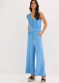 Jersey-Jumpsuit mit Volant|bonprix Outlet