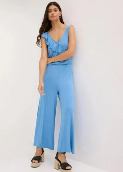 Jersey-Jumpsuit mit Volant|bonprix Outlet