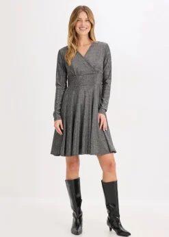 bonprix Kleider|Bekleidung·Pullover & Strickjacken|Jerseykleid silber