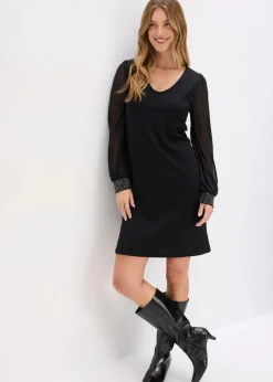 bonprix Bekleidung·Pullover & Strickjacken|Kleider|Jerseykleid schwarz
