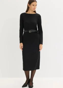 bonprix Bekleidung·Pullover & Strickjacken|Kleider|Jerseykleid schwarz