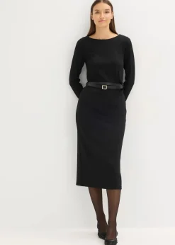 bonprix Bekleidung·Pullover & Strickjacken|Kleider|Jerseykleid schwarz