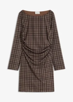 bonprix Kleider|Bekleidung·Pullover & Strickjacken|Jerseykleid khaki kariert