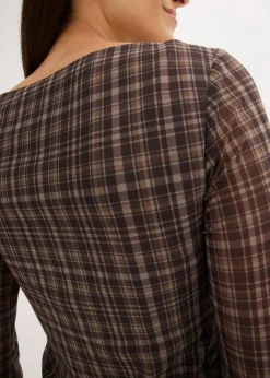 bonprix Kleider|Bekleidung·Pullover & Strickjacken|Jerseykleid khaki kariert