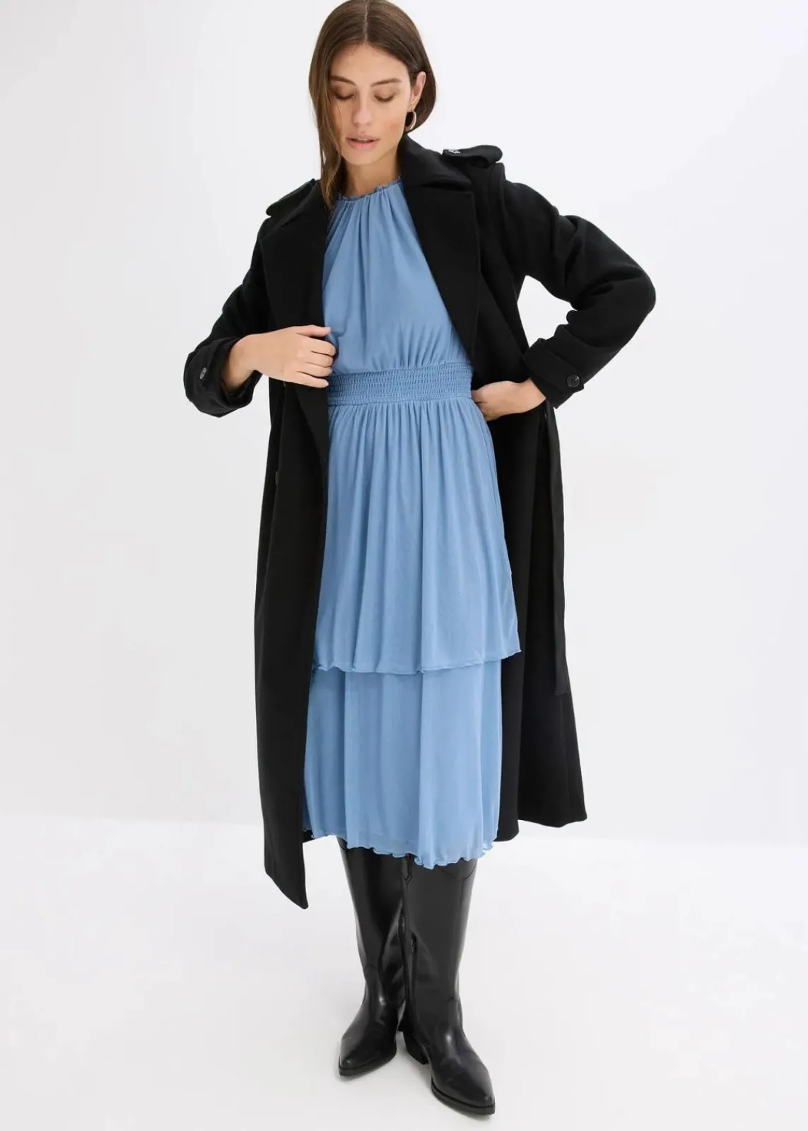 bonprix Bekleidung·Pullover & Strickjacken|Kleider|Jerseykleid wellenblau