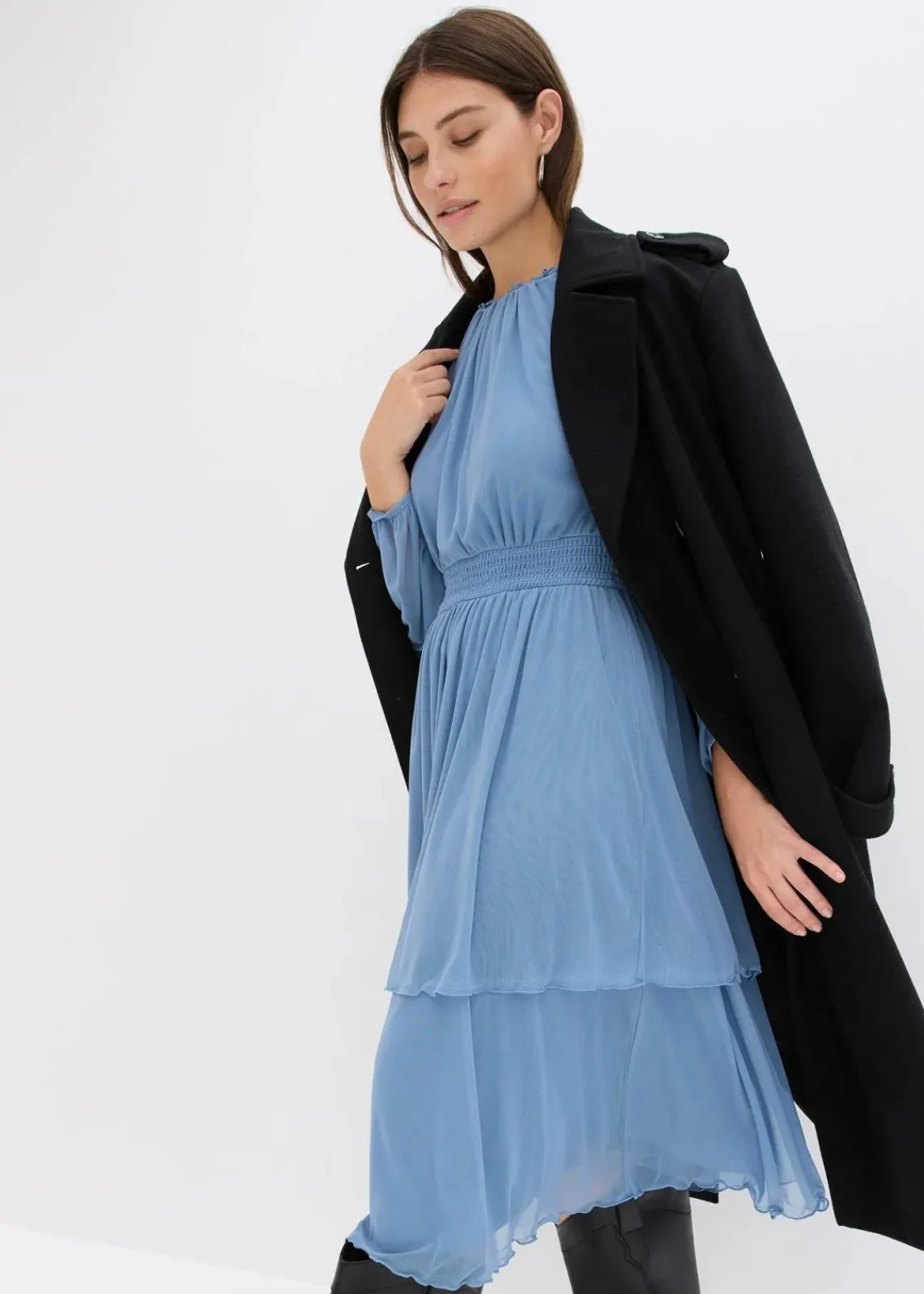 bonprix Bekleidung·Pullover & Strickjacken|Kleider|Jerseykleid wellenblau